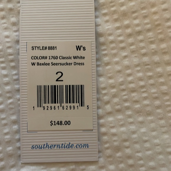 Southern Tide Baxlee Seersucker Dress. White. Size 2 (2) 4 (1). NWT - Picture 4 of 5